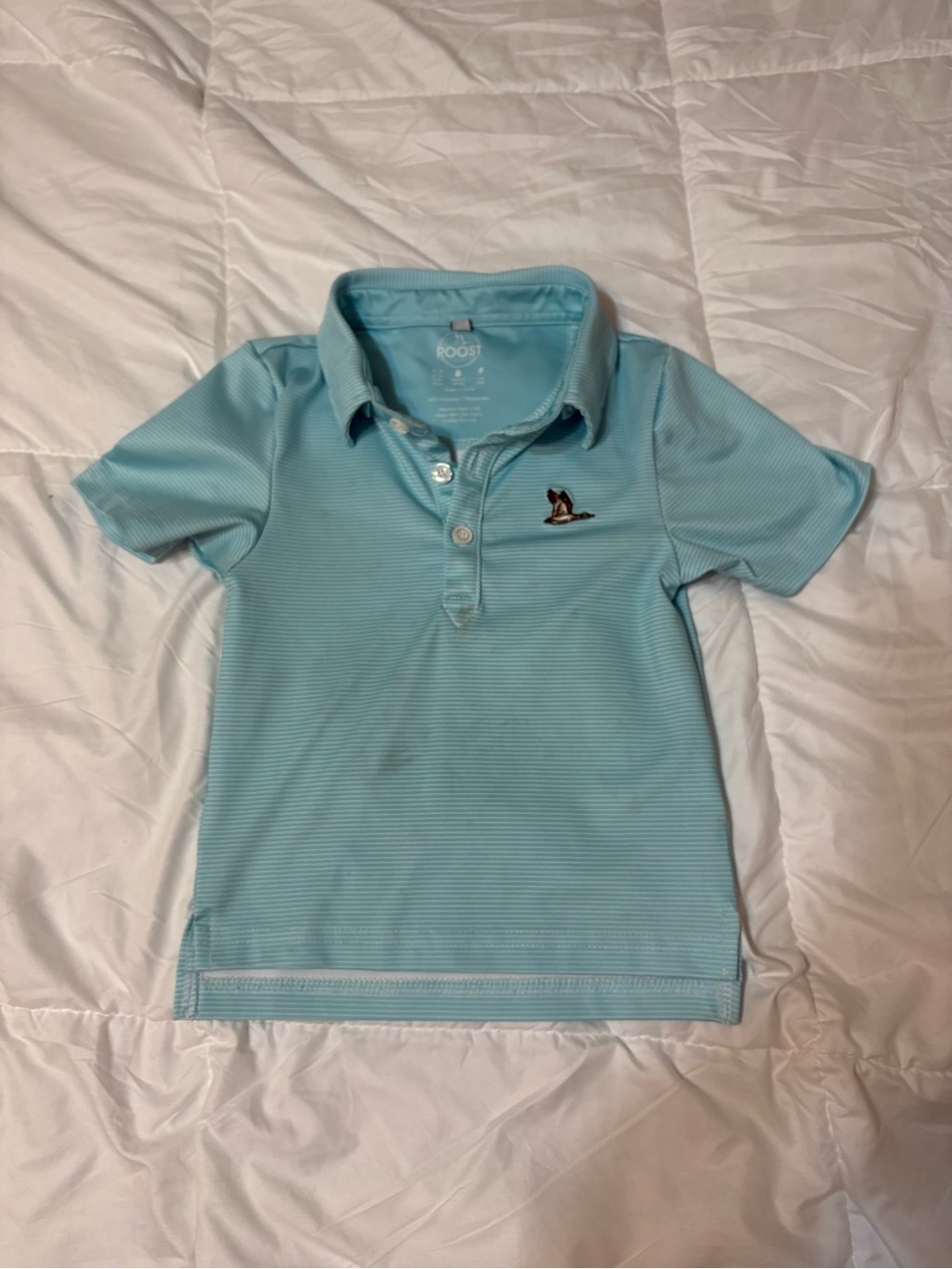 Children's Light Blue Polo Shirt with Embroidered Logo